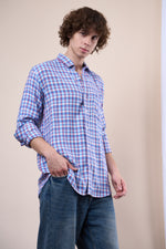 Blue white regular fit oxford shirt