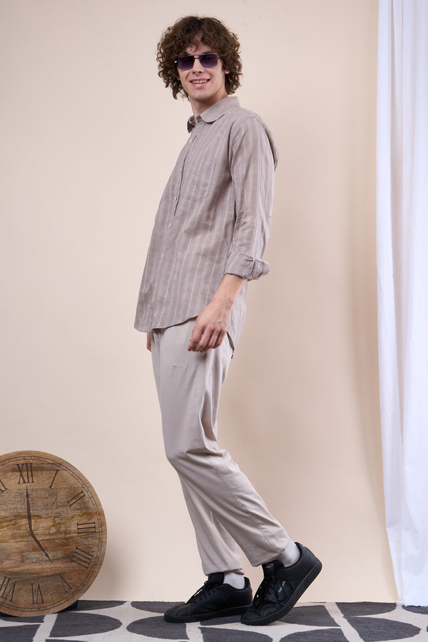 Gray regular fit oxford shirt