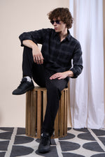 Black regular fit oxford shirt