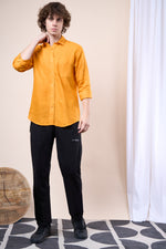 Mustard regular fit oxford shirt