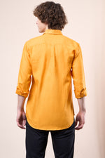 Mustard regular fit oxford shirt