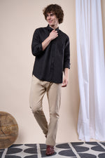 Black regular fit oxford shirt