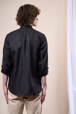 Black regular fit oxford shirt