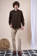 Brown regular fit oxford shirt