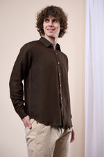 Brown regular fit oxford shirt