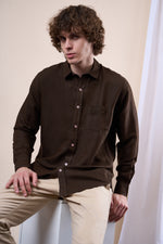 Brown regular fit oxford shirt