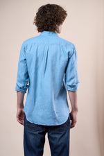 Indigo blue regular fit oxford shirt