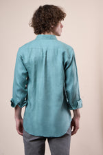 Sea green regular fit oxford shirt